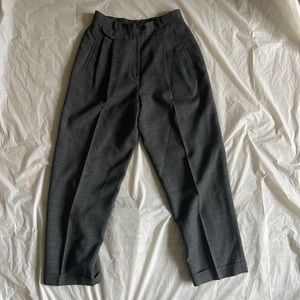 Ralph Lauren High Waisted Houndstooth Straight Leg Petite Slacks